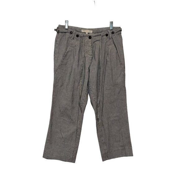 Vanessa Bruno Womens Striped Wide-Leg Button-Fly Pants Size 36 Cotton Blend Blue - Picture 1 of 8